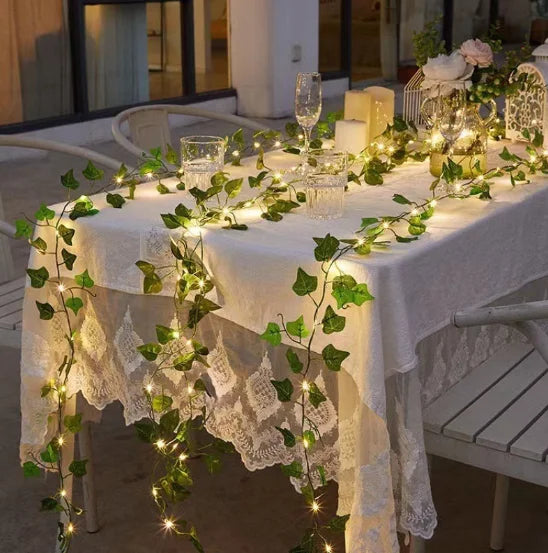 Moonova™ | Artificial Plant Leaves with LED Lights 🌿✨